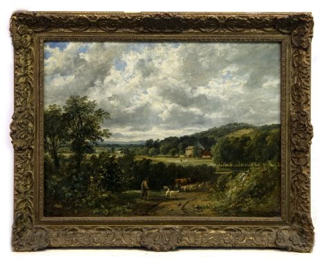 EDMUND THORNTON CRAWFORD RSA RSW (SCOTTISH 1806 - 1885), ON THE FARM oil on canvas, signed 46cm x 61cm Framed Note: Crawford 