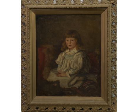 SCOTTISH SCHOOL (19TH CENTURY), PORTRAIT OF A YOUNG GIRL oil on canvas, signed and dated 1895 50cm x 40cm Framed