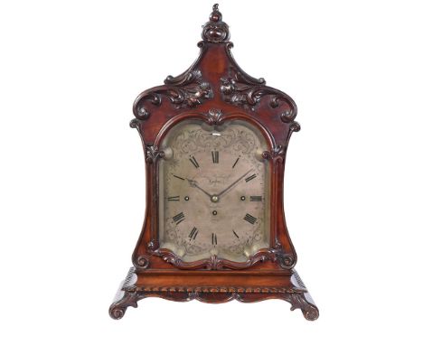 A Victorian mahogany quarter-chiming bracket clock, Lattey Brothers & Co. London & Calcutta, late 19th century, the eight-tra