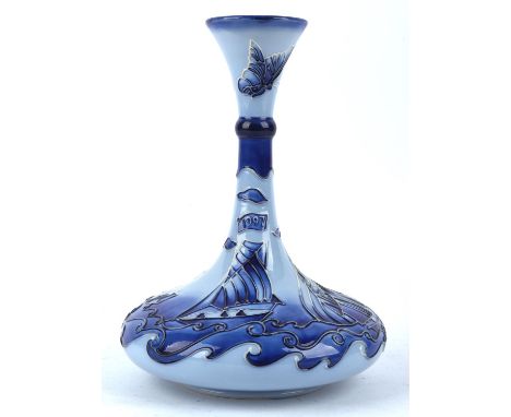 Rachel Bishop (British, b.1969) for Moorcroft, Florian Yacht vase (shape 100/9.5) issued to celebrate the 1897 - 1997 centena