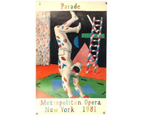 David Hockney, Parade, poster, Metropolitan Opera, New York, 1981, Petersburg Press, 96 x 60.5cm, rolledCondition Report:  So