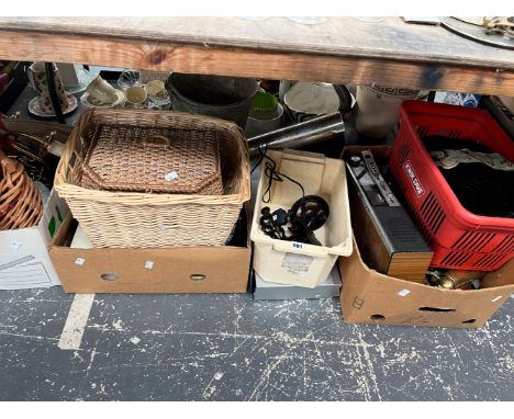 SEWING BASKETS, EMBROIDERED CUSHIONS, A SEWING MACHINE, AN OIL LAMP, CEILING LIGHTS, ELECTRICAL REMOTES, ETC.