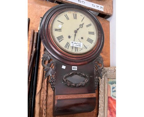 A VICTORIAN MAHOGANY DROP DIAL CLOCK