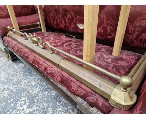 A VINTAGE BRASS FIRE CURB