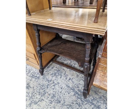 A ARTS AND CRAFTS OAK FOLD OVER CARD TABLE 