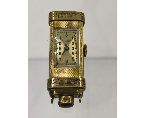 A VINTAGE C. BUCHERER LUCERNE SWISS PENDANT WATCH WITH A HARDSTONE TOP. 