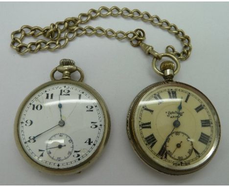 Two pocket watches including Service Army, one dial a/f