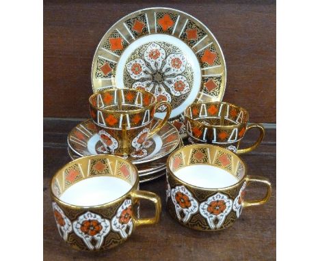 Four Burtondale cups and saucers and a side plate