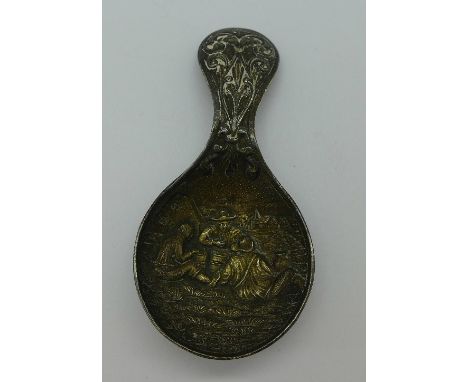 A continental silver caddy spoon