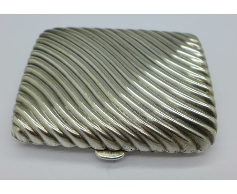 A Victorian silver cigarette case, Chester 1896, weight 64g