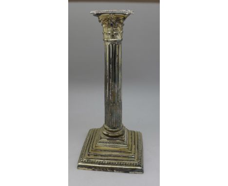 A silver candlestick, height 24cm