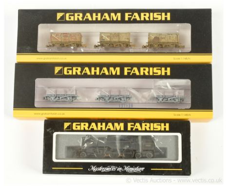 Graham Farish (by Bachmann) N Gauge Loco and Goods Rolling Stock comprising 372-527 2-6-4 BR lined black Standard Class 4 Tan