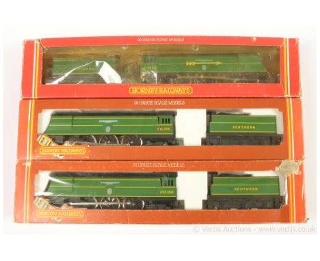 Hornby Railways 4-6-2 Southern lined Malachite green Streamlined Battle of Britain Class Locos comprising R866 No.21C155 "Fig