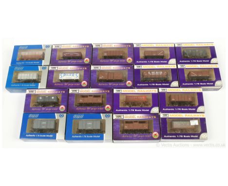 Dapol OO Gauge Goods Wagons comprising 3 x 16-ton Steel Mineral B350 GWR and 2 x B686 BR brown, 2 x B501 BR Cattle Van, 2 x 4