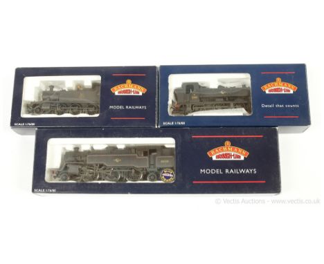Bachmann OO Gauge BR factory weathered Tank Locos comprising 32-356 2-6-4 lined black Standard Class 4 Tank No.80038, 32-128 