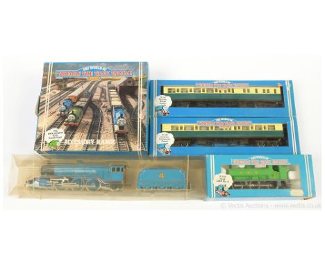 Hornby Railways Thomas the Tank Engine Locos, Rolling Stock and Accessory comprising 4-6-2 blue Gordon Loco No.4, (no outer b