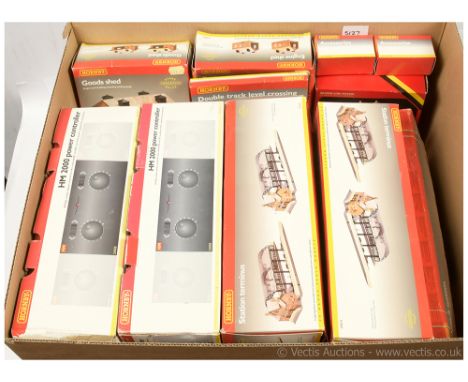 Hornby (China) Building Kits and Accessories comprising 2 x R8009 Station Terminus Kit, R8002 Goods Shed Kit, R8004 Engine Sh