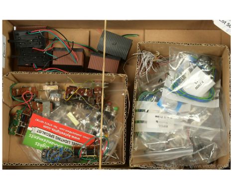 Model Railway electric equipment comprising Hornby (China) 7 x point motor (5 are concealed in Lineside Huts), Peco 5 x point