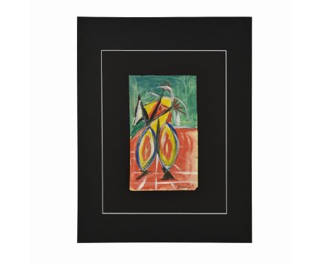 Heinrich Maria Davringhausen, German (1894–1970) Gouache/Watercolor on paper "Abstract Figure". Signed Davring lower right. M