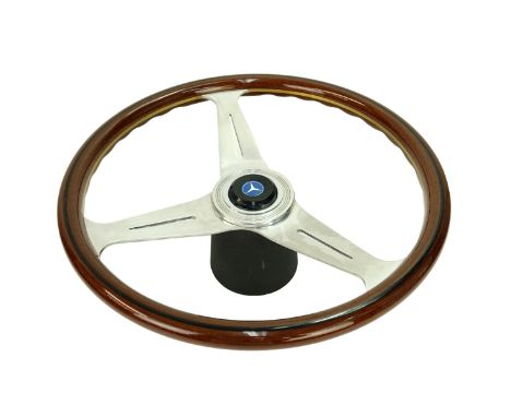 Vintage Nardi Wood Steering Wheel For Mercedes. Signed E. Nardi, Made In Italy, 7-79. Measures 15-1/4" Diameter. Condition: G