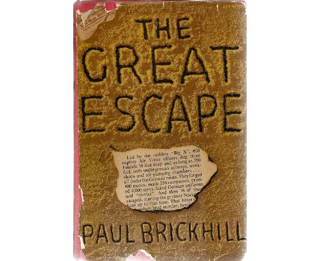 Paul Brickhill. The Great Escape. A WW2 First Edition hardback book. Dust-jacket in poor condition, the spine is in fair cond