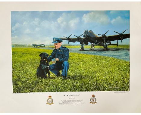 Dambusters World War II 18x22 print titled After Me the Floods by the artist Michael Smart iconic of Wing Commander Guy Gibso