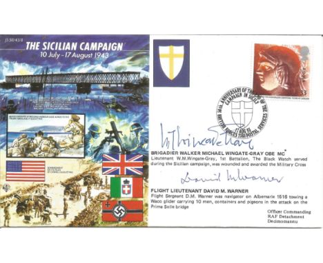 WW2. The Sicilian Campaign, 10th July- 17th august 1943 FDC (JS 50/43/8 signed by Brigadier Walker Michael Wingate-Gray OBE M