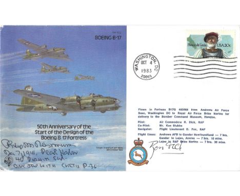 WW2. B32d. Signed by B17 Pilot Air Commodore R Dick and by P M Rasmussen. Pearl Harbour Pilot 1 Victory. Personally Signed by