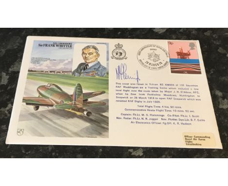Flown and signed cover Air Commodore Sir Frank Whittle RAF Museum HA23 Historic Aviators cover 1978, flown in a Vulcan B2 air