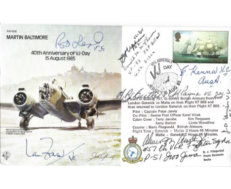 Rare multiple signed Victoria Cross winners signed cover. Six VCs in Charles Upham VC and Bar, Learoyd VC, Ian Fraser VC, Edw