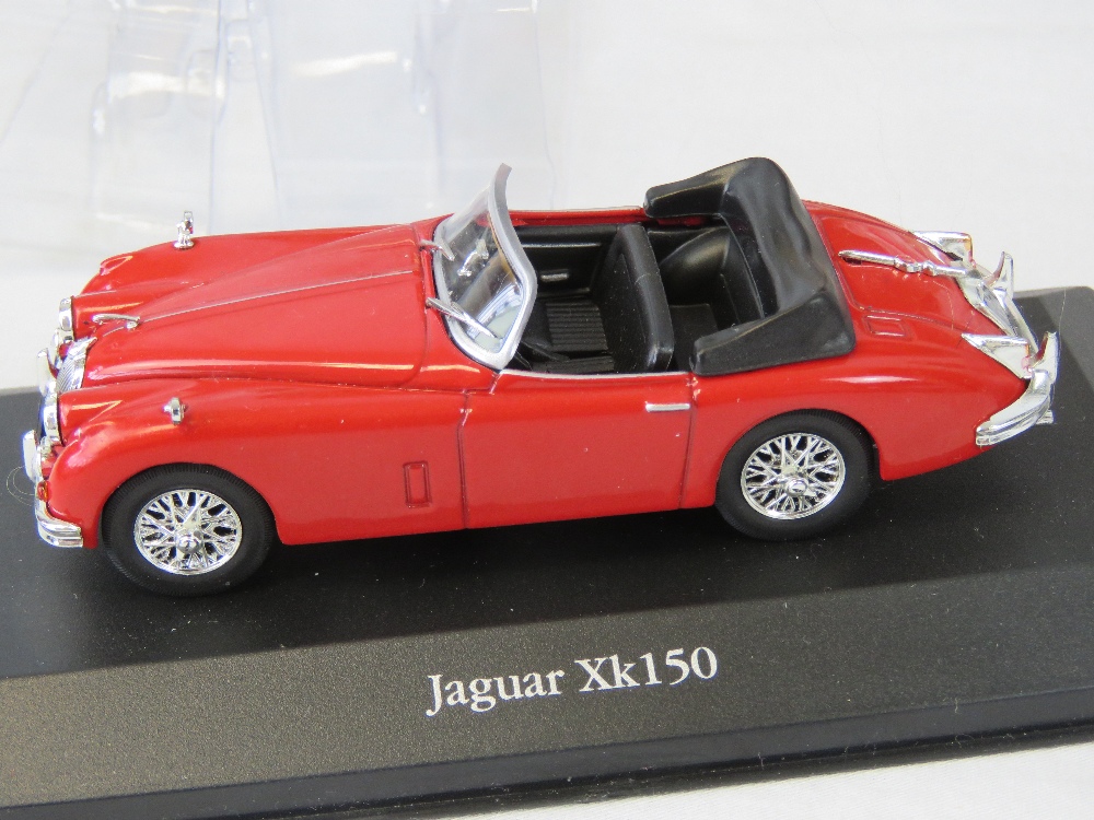 A collection of scale model Jaguar cars, licenced by Jaguar and