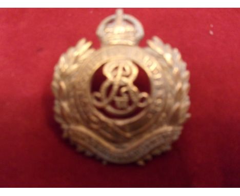 Royal Engineers (Volunteers) Other Ranks Forage WWI Cap Badge EDVII (Gilding-metal), two lugs. K&amp;K: 881.