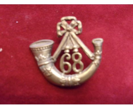 68th (Durham Light Infantry) Regiment of Foot Glengarry and pre-Territorial era 1874-1881 Badge, K&amp;K: 530. (Brass) Two lu