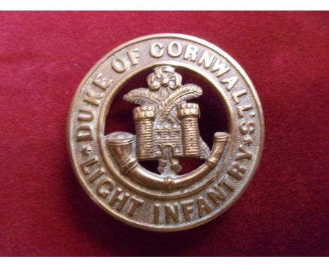 The Duke of Cornwall's Light Infantry Other Ranks Helmet Plate Centre 1902-1914, first type (Gilding-metal construction) K&am