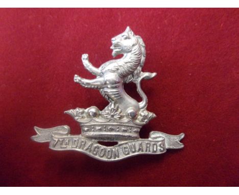 7th (The Princess Royal's) Dragoon Guards WWI Cap Badge (White-metal), two lugs. K&amp;K: 748. First Type