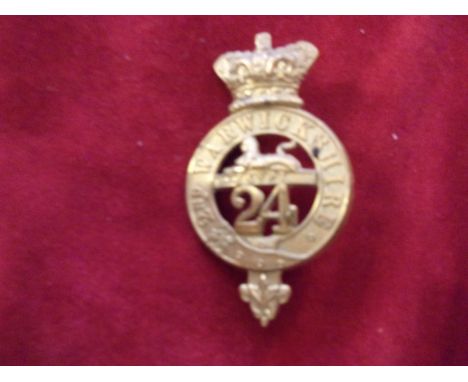24th (2nd Warwickshire) Regiment of Foot Glengarry and pre-Territorial era 1874-1881 Badge, K&amp;K: 458. (Brass) Two lugs. F