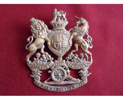 The Royal Regiment of Artillery Cloth Helmet Plate (Brass) Two Lugs, on May 1st 1878, a cloth helmet with a spike was authori