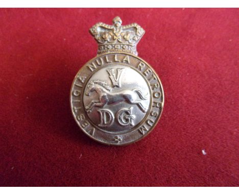 The 5th (Princess of Charlotte of Wales's) Victorian Dragoon Guards Cavalry Field-Service Cap Badge (Bi-metal) two lugs, firs