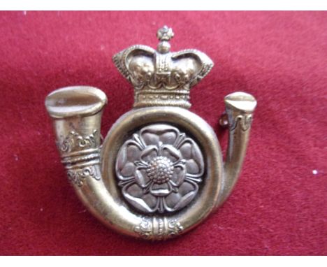 The King's Own Yorkshire Light Infantry Victorian Pagri Badge (Bi-metal), two lugs. Scarce