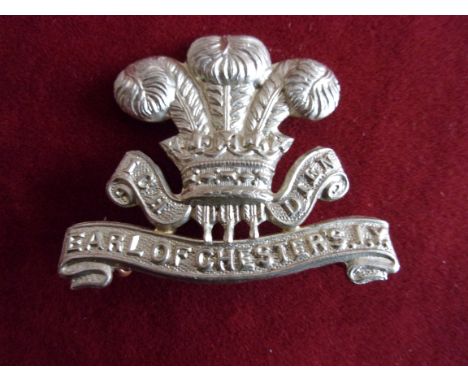 Cheshire Imperial Yeomanry (Earl of Chester's) Cap Badge (White-metal), two lugs, sealed 11th September 1902. Third type same