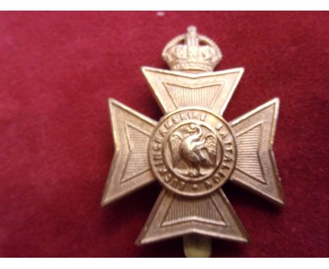 Oxford and Buckinghamshire Light Infantry (Buckinghamshire Battalion) WWI Territorial Cap Badge (Brass), slider. K&amp;K: 173
