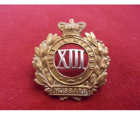 13th Hussars Victorian Cap Badge (Bi-metal), two lugs, first pattern. K&amp;K: 769