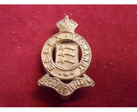 Essex Yeomanry (Dragoons) Economy Cap Badge (Gilding-metal), slider, issued 1916-1918. K&amp;K: 1492