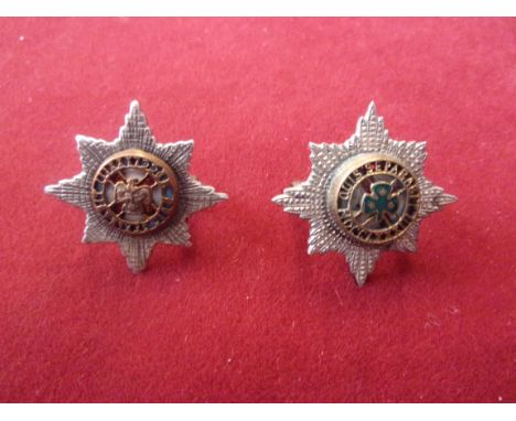 Irish Guards Officers Service Dress Cap Badges, two as the forage cap but smaller. K&amp;K 915, (Bi-metal and enamel) a fanta