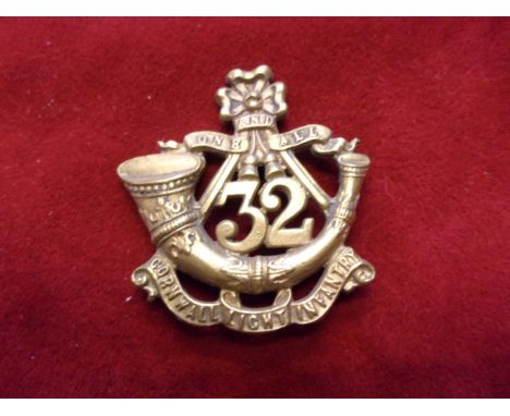 32nd Cornwall (Light Infantry) Regiment of Foot Glengarry and pre-Territorial era 1874-1881 Badge, K&amp;K: 477. (Brass) Two 