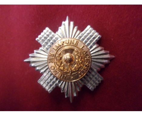 Scots Guards NCO Sergeants and Musicians Forage Cap Badge (Bi-metal). K&amp;K 907, two lugs. An excellent variant with a slig