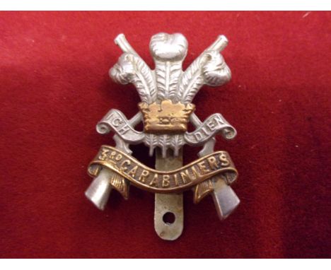 3rd Carabiniers (Prince of Wales's Dragoon Guards) Cap Badge (Bi-metal), slider. K&amp;K: 1888.