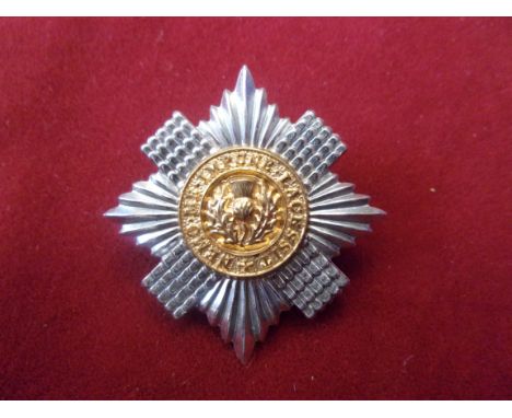Scots Guards NCO Colour Sergeants, Sergeants and Musicians Forage Cap Badge (Bi-metal). K&amp;K 907, two lugs.