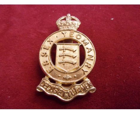 Essex Yeomanry (Dragoons) WWII Cap Badge (Gilding-metal), slider, issued 1918-1952. K&amp;K: 1493