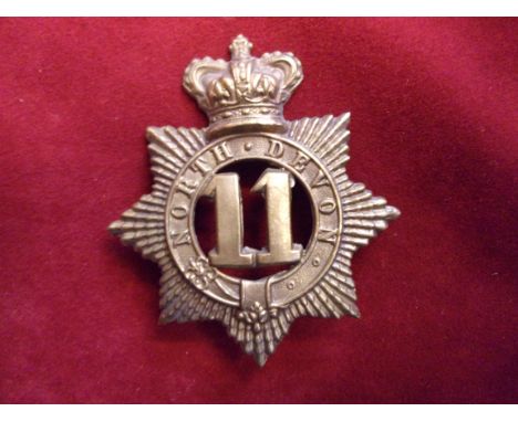 11th Devonshire&nbsp;Regiment of Foot Glengarry and pre-Territorial era 1874-1881 Badge, K&amp;K: 434. (Brass) Two lugs. Firs